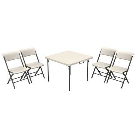 Lifetime 37" Fold-in-Half Commercial Table & 4 Chair Set – (81324)