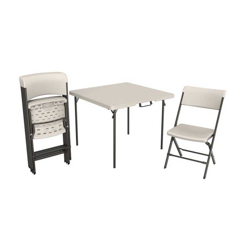 Lifetime 37" Fold-in-Half Commercial Table & 4 Chair Set – (81324)