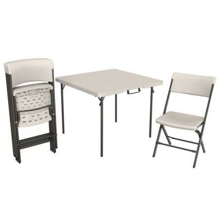Lifetime 37" Fold-in-Half Commercial Table & 4 Chair Set – (81324)