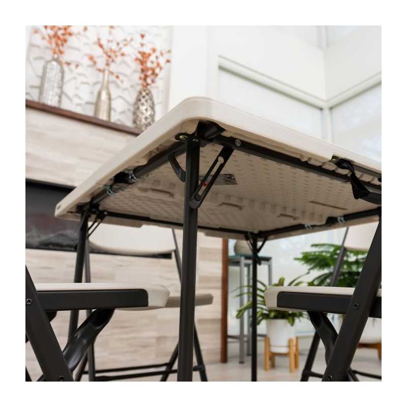 Lifetime 37" Fold-in-Half Commercial Table & 4 Chair Set – (81324)