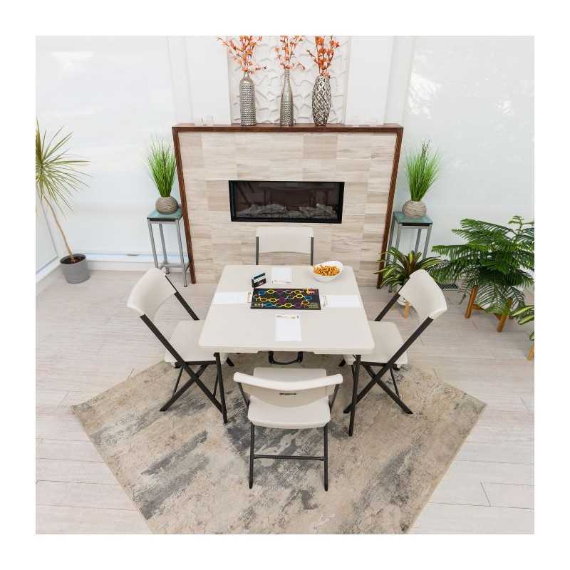 Lifetime 37" Fold-in-Half Commercial Table & 4 Chair Set – (81324)