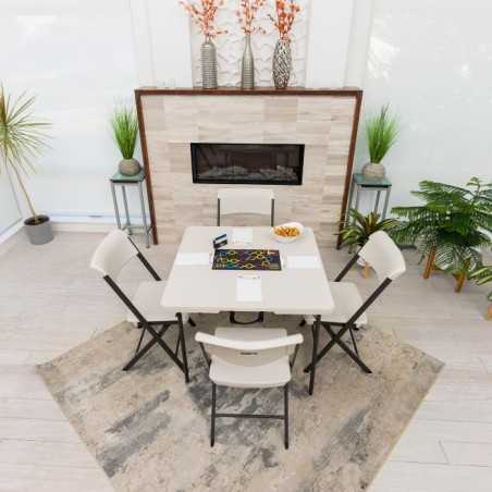 Lifetime 37" Fold-in-Half Commercial Table & 4 Chair Set – (81324)