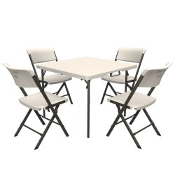 Lifetime 37" Fold-in-Half Commercial Table & 4 Chair Set – (81324)