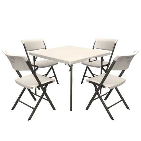 Lifetime 37" Fold-in-Half Commercial Table & 4 Chair Set – (81324)