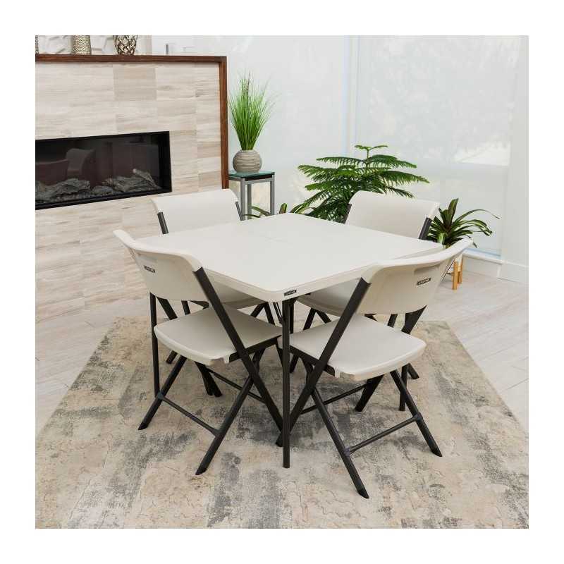 Lifetime 37" Fold-in-Half Commercial Table & 4 Chair Set – (81324)