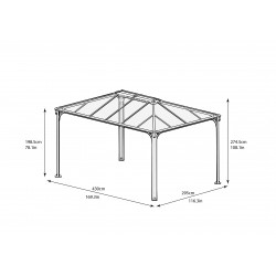 Palram  10x14 Martinique Rectangle Garden Gazebo (HG9170)