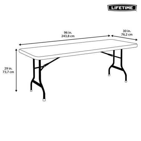 Lifetime 8-Foot Folding Table - Almond (22984)