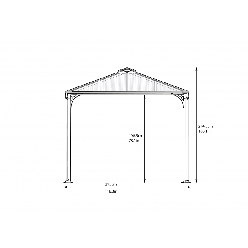 Palram - Canopia 10x14 Martinique Rectangle Garden Gazebo Kit (HG9170)