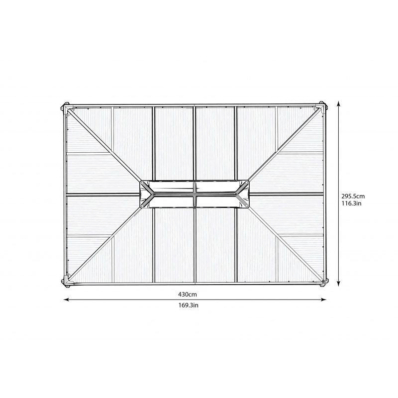 Palram - Canopia 10x14 Martinique Rectangle Garden Gazebo Kit (HG9170)