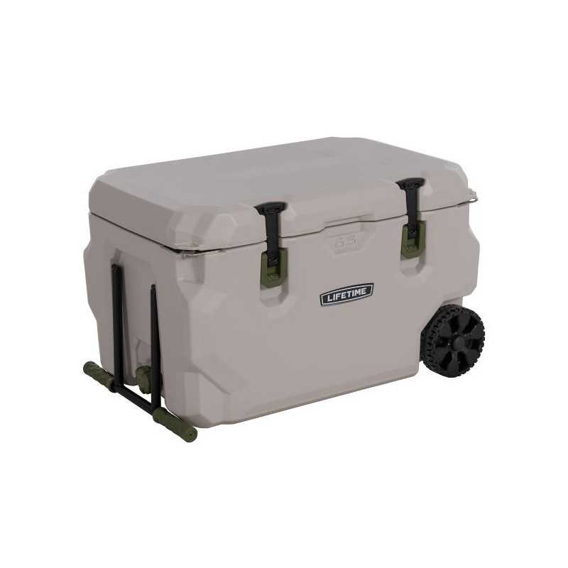 Lifetime 65 quart Glacier Series Cooler with Wheels - Pumice Stone (91179)