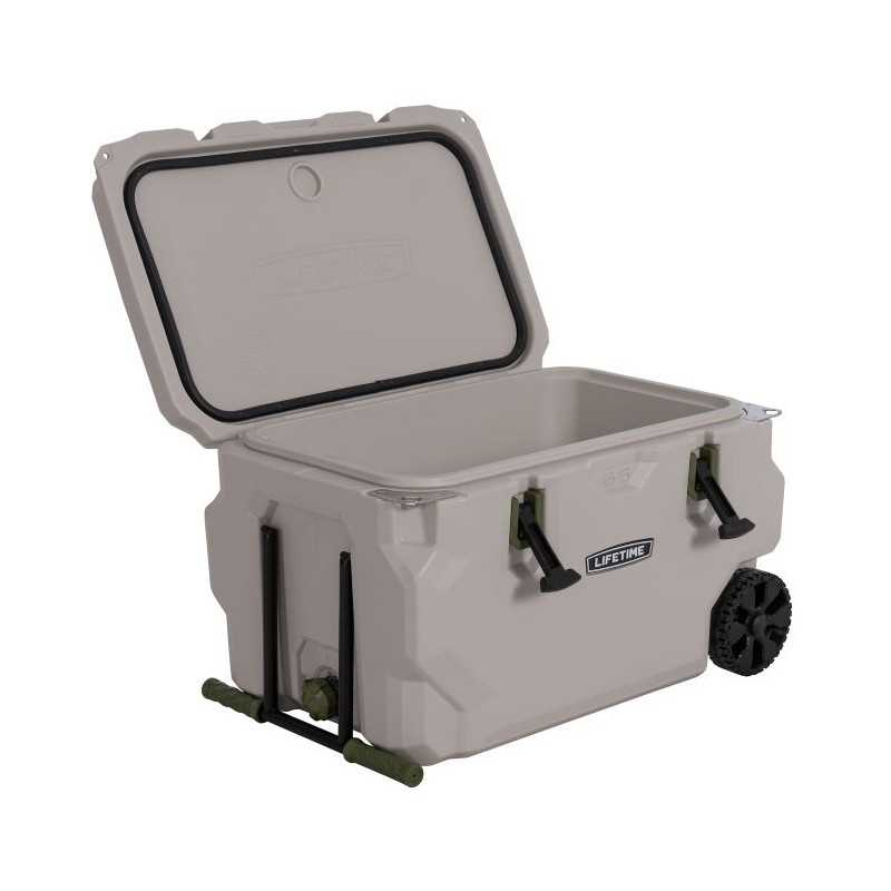 Lifetime 65 quart Glacier Series Cooler with Wheels - Pumice Stone (91179)