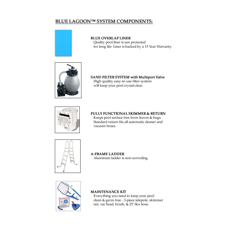  Blue Wave Blue Lagoon 24' Round 52" Economical Steel Pool Kit Package  (NB1067)