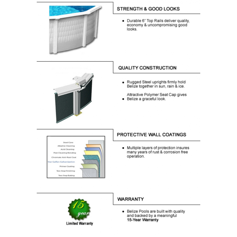 Blue Wave Belize 27' Round 48" Deep Steel Pool Kit (NB2510)