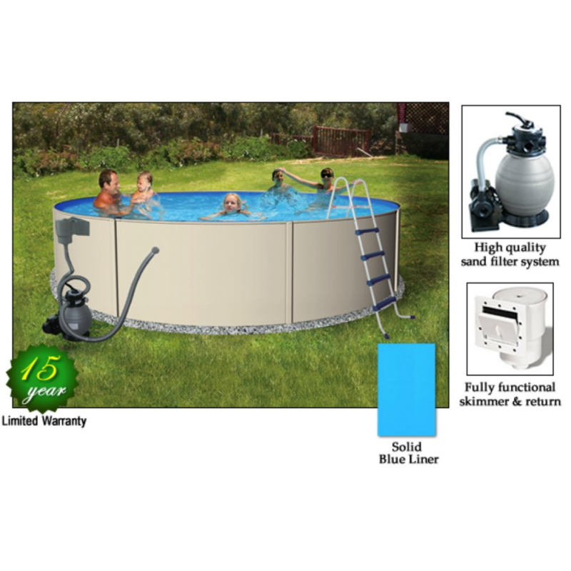  Blue Wave Blue Lagoon 24' Round 52" Economical Steel Pool Kit Package  (NB1067)