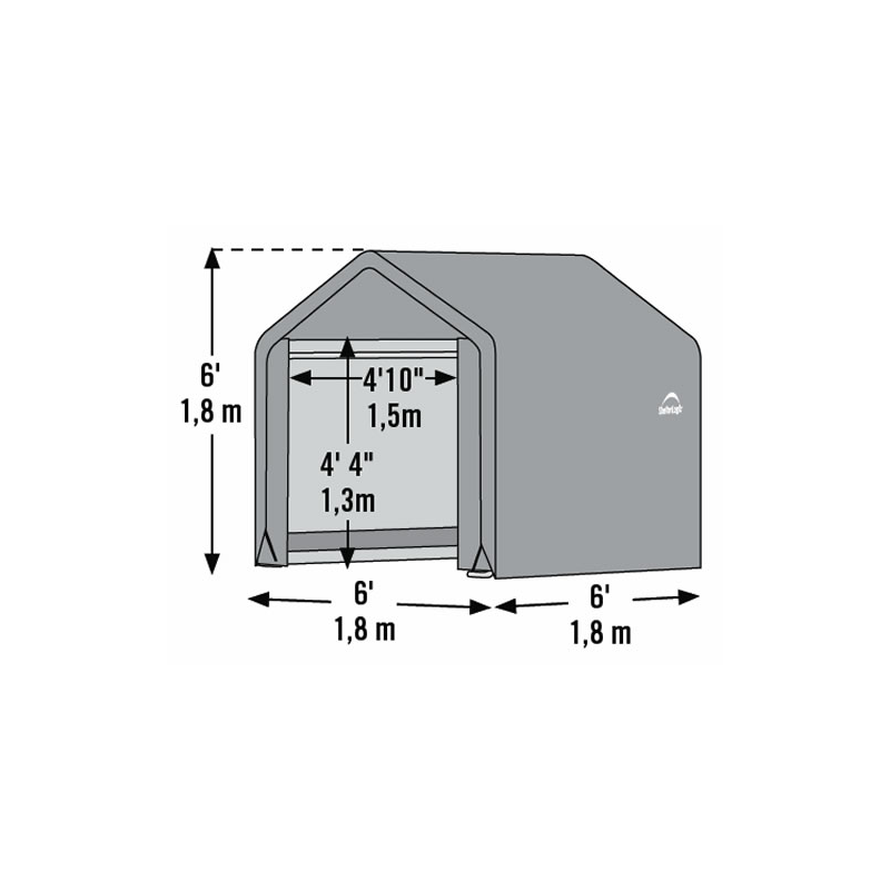 ShelterLogic 6x6x6 Peak Style Storage Shed - Grey (70401) ShelterLogic 6x6x6 Peak Style Storage Shed - Grey (70401)