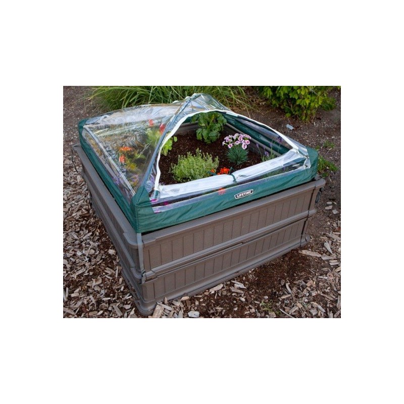 Lifetime Raised Garden Bed Kit 2 Beds -1 Vinyl Enclosure (60053)