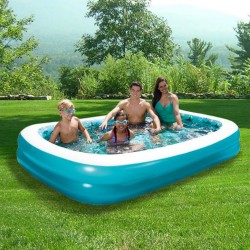 Blue Wave 3D Inflatable Rectangular Family Pool - 103-in x 69-in  (NT5051)