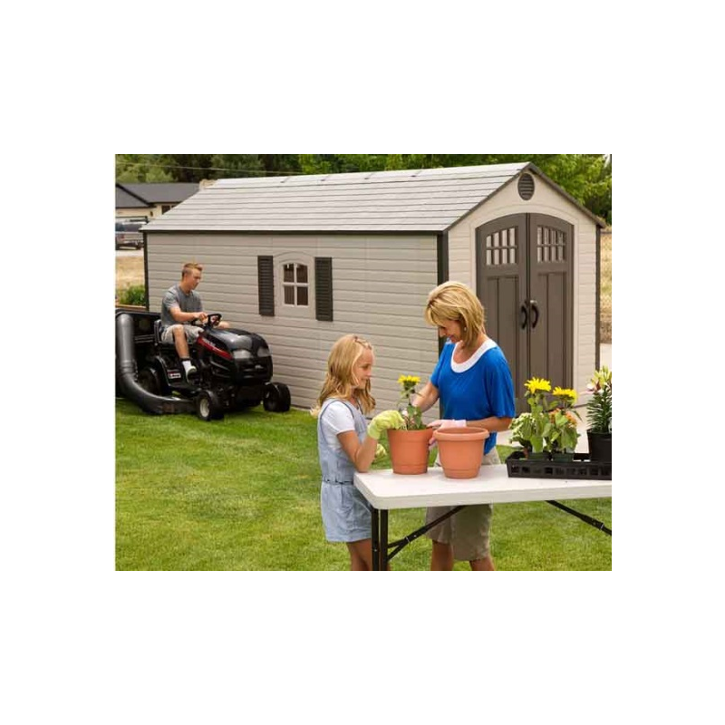 Lifetime 8x17.5 Ft Outdoor Storage Shed Kit w/ 2 Windows (60121)