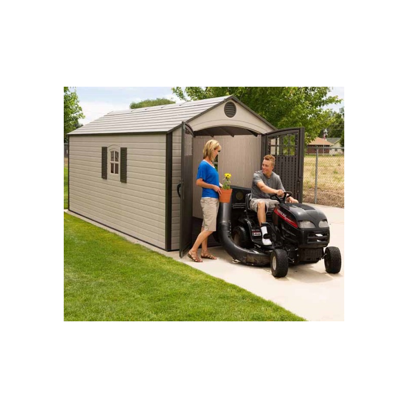 Lifetime 8x17.5 Ft Outdoor Storage Shed Kit w/ 2 Windows (60121)