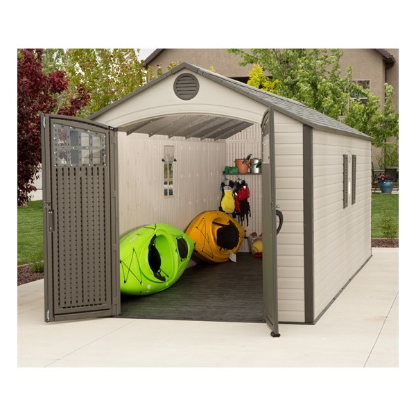 lifetime sheds 8x20 plastic storage shed w/ 2 windows 60120