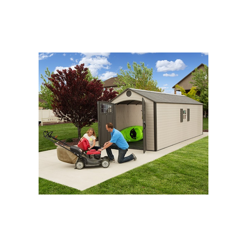 Lifetime Sheds 8x20 Plastic Storage Shed w/ 2 Windows (60120)