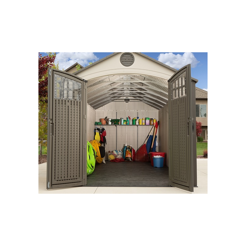 Lifetime Sheds 8x20 Plastic Storage Shed w/ 2 Windows (60120)