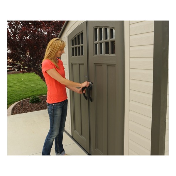 lifetime sheds 8x20 plastic storage shed w/ 2 windows 60120