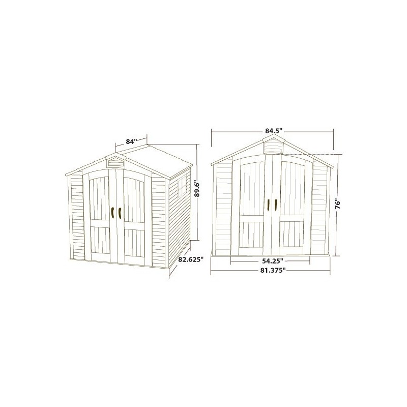 Lifetime 7x7 ft Storage Shed Kit - 2 Windows (60042)
