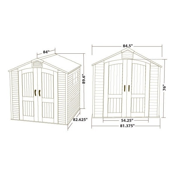 Lifetime 7x7 ft Storage Shed Kit - 2 Windows (60042)