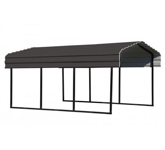 Arrow 10x15x7 Steel Carport Kit - Charcoal (CPHC101507) - Ideal cover to any types of cars.