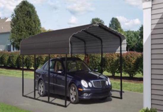 Arrow 10x20x7 Steel Carport Kit - Charcoal (CPHC102007) - Best carport to shade your vehicles.