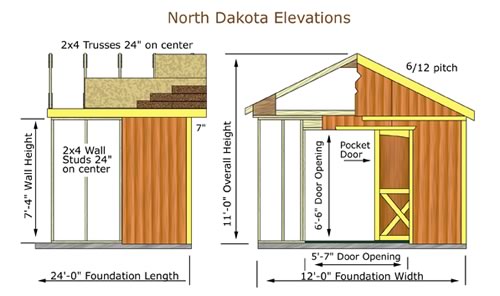 North Dakota 12x12 Wood Storage Shed Kit (northdakota_1212)
