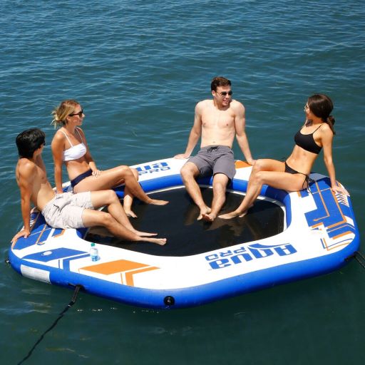 Aqua Leisure 4-5 PersAqua Leisure 10 ft. Inflatable Island with Pump and Backpack (APR20922) This inflatable dock is perfect for your water adventures this summer. 