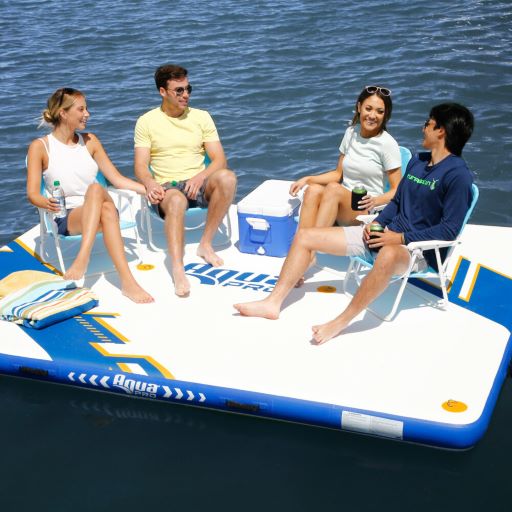Aqua Leisure 10x8 Inflatable Dock with Pump and Backpack (APR20924) This inflatable dock is perfect for your water adventures this summer. 