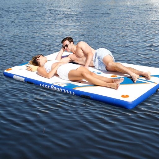 Aqua Leisure 8x5 Inflatable Dock with Pump and Backpack (APR20923) This inflatable dock is perfect for your water adventures this summer. 