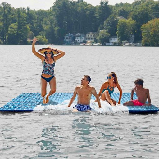 Aqua Leisure Supersized Floating Party Platform - Hawaiian Wave (APL17013S2) This inflatable dock is perfect for your water adventures this summer. 