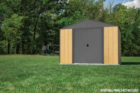  Arrow 10x12 Ironwood Steel Hybrid Shed Kit - Galvanized Anthracite (IWA1012) This shed is perfect to be put on any backyard setting.