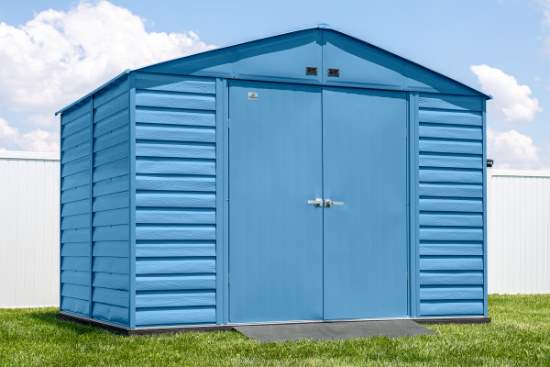 Arrow 10x8 Select Steel Storage Shed Kit - Blue Grey (SCG108BG) This Select 10x8 will give you the storage space that you need. 
