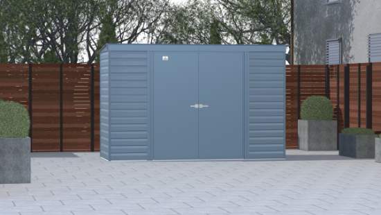 Arrow 10x4 Select Steel Storage Shed Kit - Blue Grey (SCP104BG) This Select 10x4 will give you the storage space that you need. 