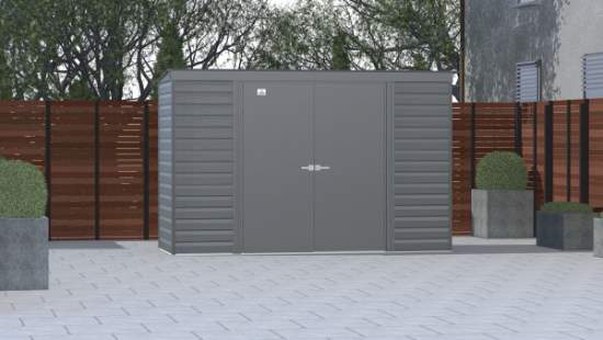 Arrow 10x4 Select Steel Storage Shed Kit - Charcoal  (SCP104CC) This Select 10x4 will give you the storage space that you need. 