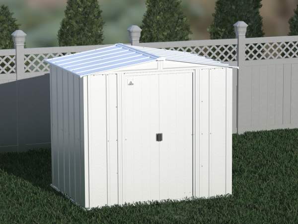Arrow 6x5 Classic Steel Storage Shed Kit - Flute Grey (CLG65FG) This shed is an ideal storage unit for your backyard. 