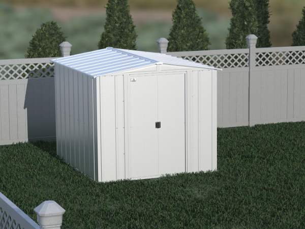 Arrow 6x7 Classic Steel Storage Shed Kit - Flute Grey (CLG67FG) This shed is an ideal storage unit for your backyard. 