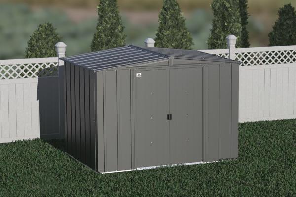 Arrow Classic 8x6 Steel Storage Shed Kit - Charcoal (CLG86CC) This shed is an ideal addition to any backayrd setting. 