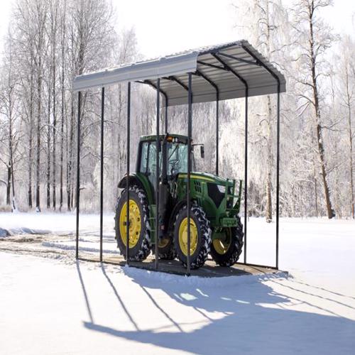 Arrow 14x20x14 Steel Auto Carport Kit - Eggshell (CPH142014) Provide protection to your tractor. 