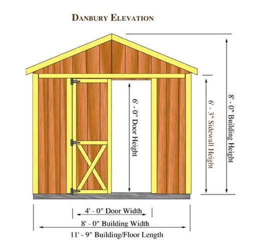 Best Barns Danbury 8x12 Wood Storage Shed Kit - All Pre-Cut (danbury_812) Optional Windows 