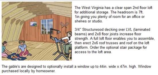 Best Barns West Virginia 16x20 Wood Storage Shed Kit (westvirginia_1620) Loft 