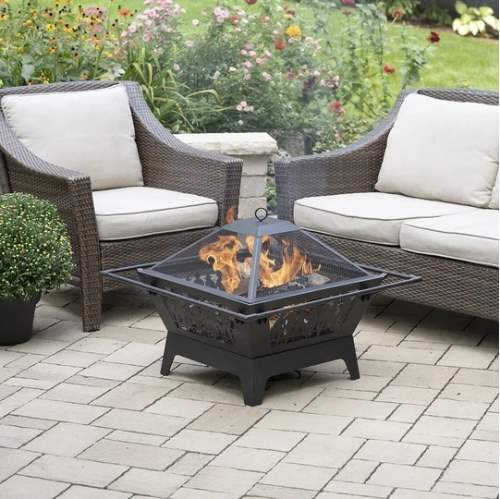 Blue Sky 31" Cowboy Portable Fire Pit - Wood Black (WBFP31SQ-GF) This fire pit will give you the warmth that you need during the cold days. 