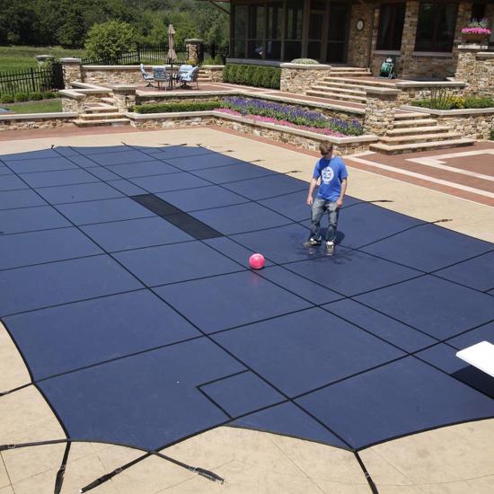 Blue Wave Arctic Armor 16x40 In-Ground Pool Safety Cover w/ Left Step - Blue (WS738BU) Provides protection to your family and pets to prevent accidental submersion. 