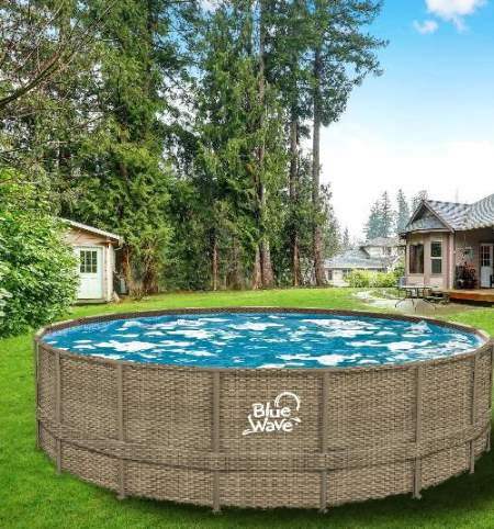 Blue Wave Cocoa Wicker Frame 18 ft. Round 52 in. Deep Above Ground Pool Package (NB19797) Enjoy your outdoor space by installing this pool kit for your family to enjoy. 
