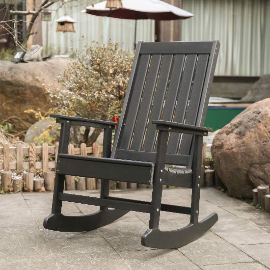 Blue Wave Ez-Care Tek-Wood Adirondack Rocker - Black (NU6914) This adirondack rocker chair will give you the comfort and relaxation that you need. 